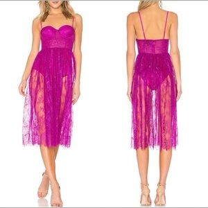 NBD Pink Ruffled Tiered Babydoll Dress